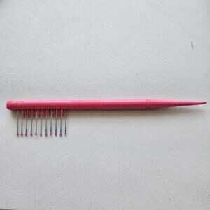 Mebco Touch-Up Comb Pink Double Dipped Metal Teeth Pointy Tip 8" Tease Lift See